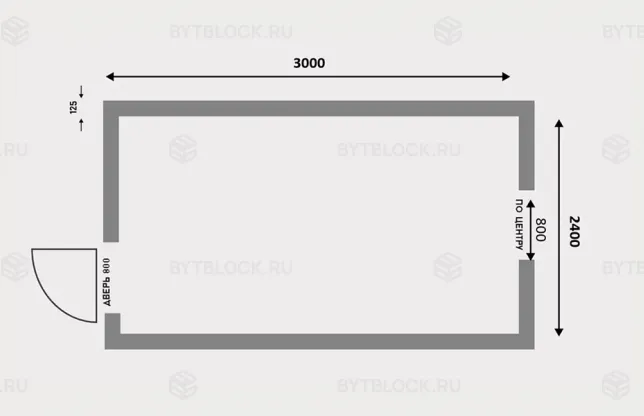 Бытовка металлическая БК-00 3м
