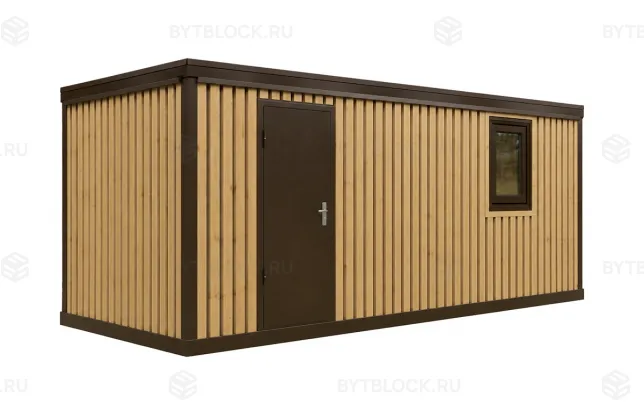 Бытовка с реечной облицовкой БК-00-Р1 7м для благоустройства территорий
